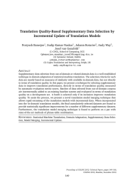 Translation Quality-Based Supplementary Data Selection by Incremental Update of Translation Models