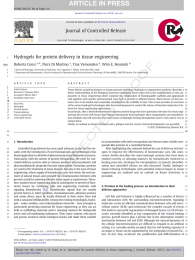 Hydrogels for protein delivery in tissue engineering ⁎ Roberta Censi