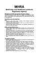 MHRA Medicines and Healthcare products Regulatory Agency Medicines and Healthcare products Regulatory Agency