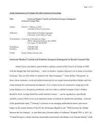 Page 1 of 15 Title: Irrelevant Borders? Central and Southern European Immigrants