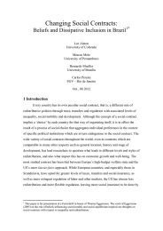 Changing Social Contracts: Beliefs and Dissipative Inclusion in Brazil