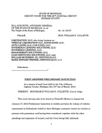 STATE OF MICHIGAN CIRCUIT COURT FOR THE 30TH JUDICIAL CIRCUIT INGHAM COUNTY
