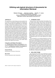 Utilizing sub-topical structure of documents for Information Retrieval Debasis Ganguly Johannes Leveling