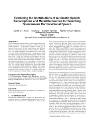 Examining the Contributions of Automatic Speech Spontaneous Conversational Speech