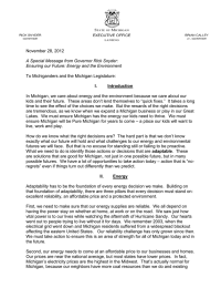 A Special Message from Governor Rick Snyder: November 28, 2012