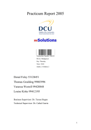 Practicum Report 2005  Donal Foley 53128451 Thomas Goulding 99003996