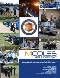 2014 Annual Report Advancing Professionalism in Public Safety