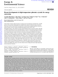 Recent developments in high-temperature photonic crystals for energy conversion