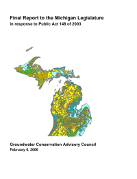 Final Report to the Michigan Legislature Groundwater Conservation Advisory Council