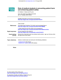 Role of medical students in preventing patient harm