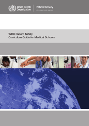 WHO Patient Safety Curriculum Guide for Medical Schools