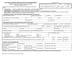 IV-D CHILD SUPPORT SERVICES APPLICATION/REFERRAL Office of Child Support (OCS)