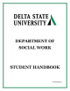 DEPARTMENT OF SOCIAL WORK  STUDENT HANDBOOK