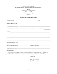 Volunteering in the Community P. O. Box 3172 Delta State University 846-4407