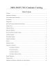 2008-2009 UNO Graduate Catalog Table of Contents