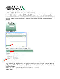 Guide to Forwarding OKRAMail.deltastate.edu to deltastate.edu