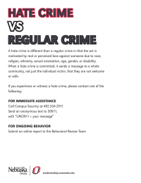 vs hate crime regUlar crime