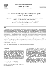 Non-invasive monitoring of fecal androgens in spotted hyenas (Crocuta crocuta) ENDOCRINOLOGY