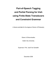 Part-of-Speech Tagging and Partial Parsing for Irish using Finite-State Transducers and Constraint Grammar