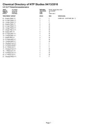 Chemical Directory of NTP Studies 04/13/2016 3,3',4,4'-Tetrachloroazobenzene