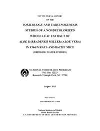 TOXICOLOGY AND CARCINOGENESIS DECOLORIZED STUDIES OF A NON WHOLE LEAF EXTRACT OF