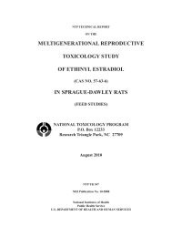 MULTIGENERATIONAL REPRODUCTIVE TOXICOLOGY STUDY OF ETHINYL ESTRADIOL IN SPRAGUE-DAWLEY RATS