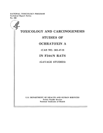 TOXICOLOGY AND CARCINOGENESIS STUDIES OF OCHRATOXIN A RATS