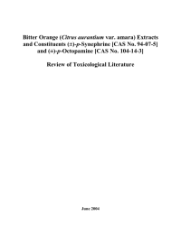 Citrus aurantium p  Review of Toxicological Literature