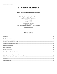 STATE OF MICHIGAN  Bond Qualification Process Overview