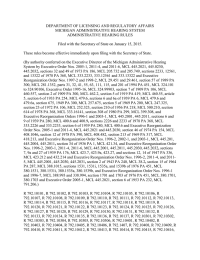 DEPARTMENT OF LICENSING AND REGULATORY AFFAIRS MICHIGAN ADMINISTRATIVE HEARING SYSTEM