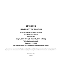 2015-2016 UNIVERSITY OF PHOENIX  Volume 49