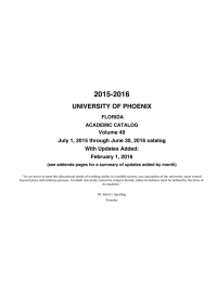 2015-2016 UNIVERSITY OF PHOENIX  Volume 49