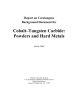 Cobalt–Tungsten Carbide: Powders and Hard Metals  Report on Carcinogens