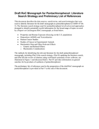 Draft RoC Monograph for Pentachlorophenol: Literature