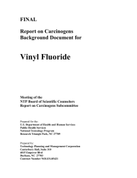 Vinyl Fluoride FINAL Report on Carcinogens Background Document for