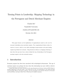 Turning Points in Leadership: Shipping Technology in Claudia Rei Vanderbilt University