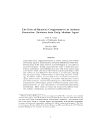 The Role of Financial Conglomerates in Industry John P. Tang