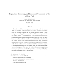 Population, Technology, and Economic Development in the African Past Javier A. Birchenall