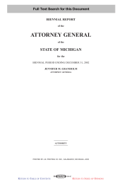 ATTORNEY GENERAL STATE OF MICHIGAN Full Text Search for this Document BIENNIAL REPORT