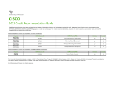 CISCO 2015 Credit Recommendation Guide