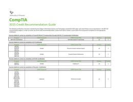 CompTIA 2015 Credit Recommendation Guide