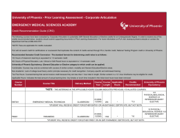 University of Phoenix - Prior Learning Assessment - Corporate Articulation