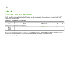 (ISC)2 2015 Credit Recommendation Guide