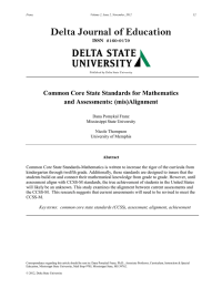 Delta Journal of Education  Common Core State Standards for Mathematics