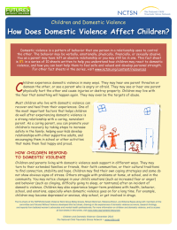 How Does Domestic Violence Affect Children? Children and Domestic Violence