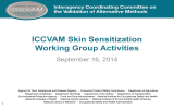 ICCVAM Skin Sensitization Working Group Activities September 16, 2014