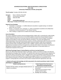 ADVANCED EDUCATIONAL AND PSYCHOLOGICAL CONSULTATION PSYC 9780