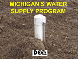 MICHIGAN’S WATER SUPPLY PROGRAM