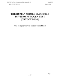 THE HUMAN WHOLE BLOOD/IL-1 IN VITRO PYROGEN TEST (CRYO WB/IL-1)