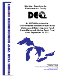 Michigan Department of Environmental Quality An MDEQ Report on the: